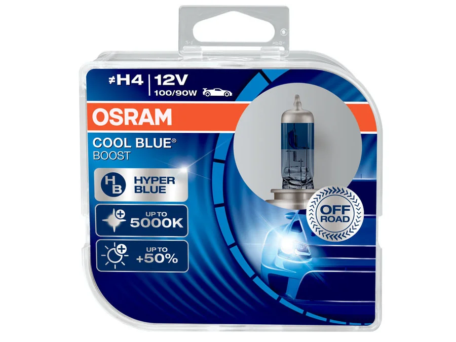 Φωτογραφία προϊόντος: OSRAM 12V H4 100/90W +50% ΠΕΡΙΣΣΟΤΕΡΟ ΦΩΣ COOL BLUE BOOST (62193CBB-HCB) 2τμχ