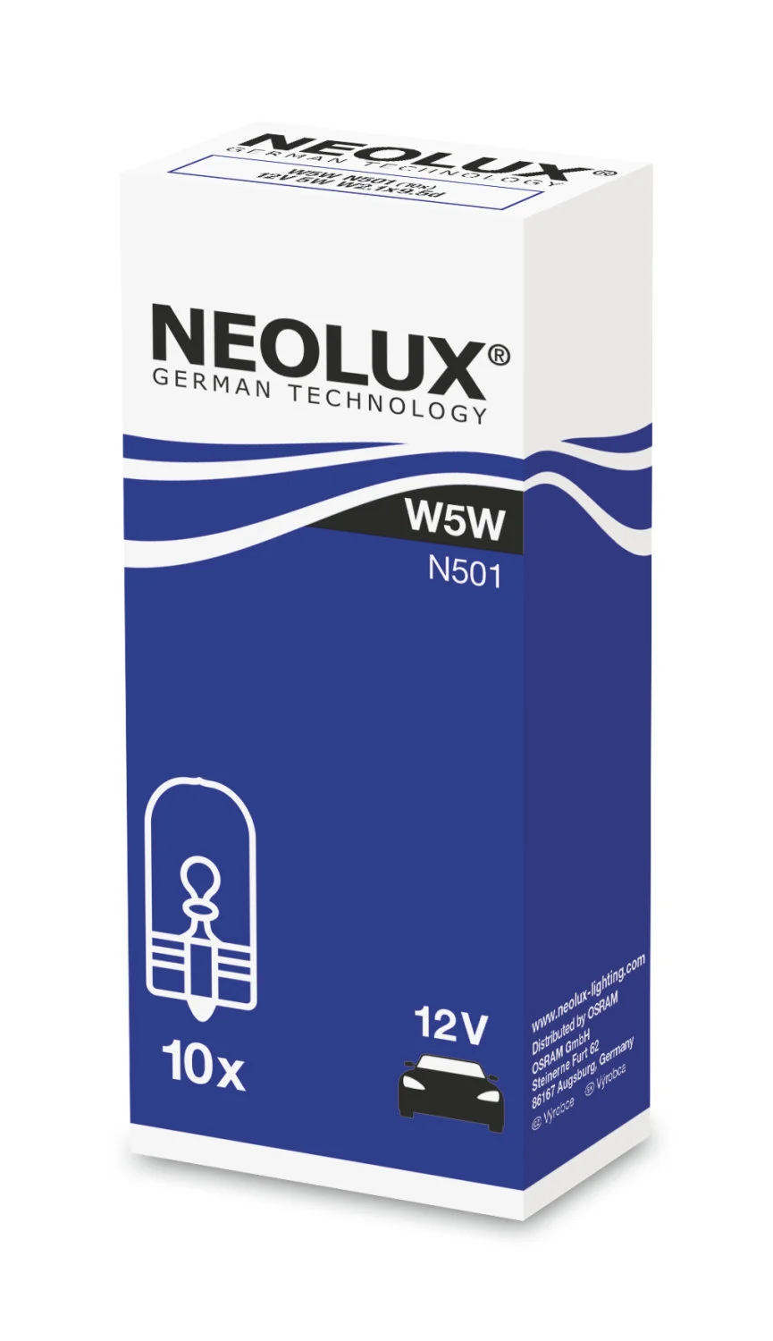 Φωτογραφία προϊόντος: NEOLUX W5W 12V 5W W2,1x9,5d (N501) 10τμχ