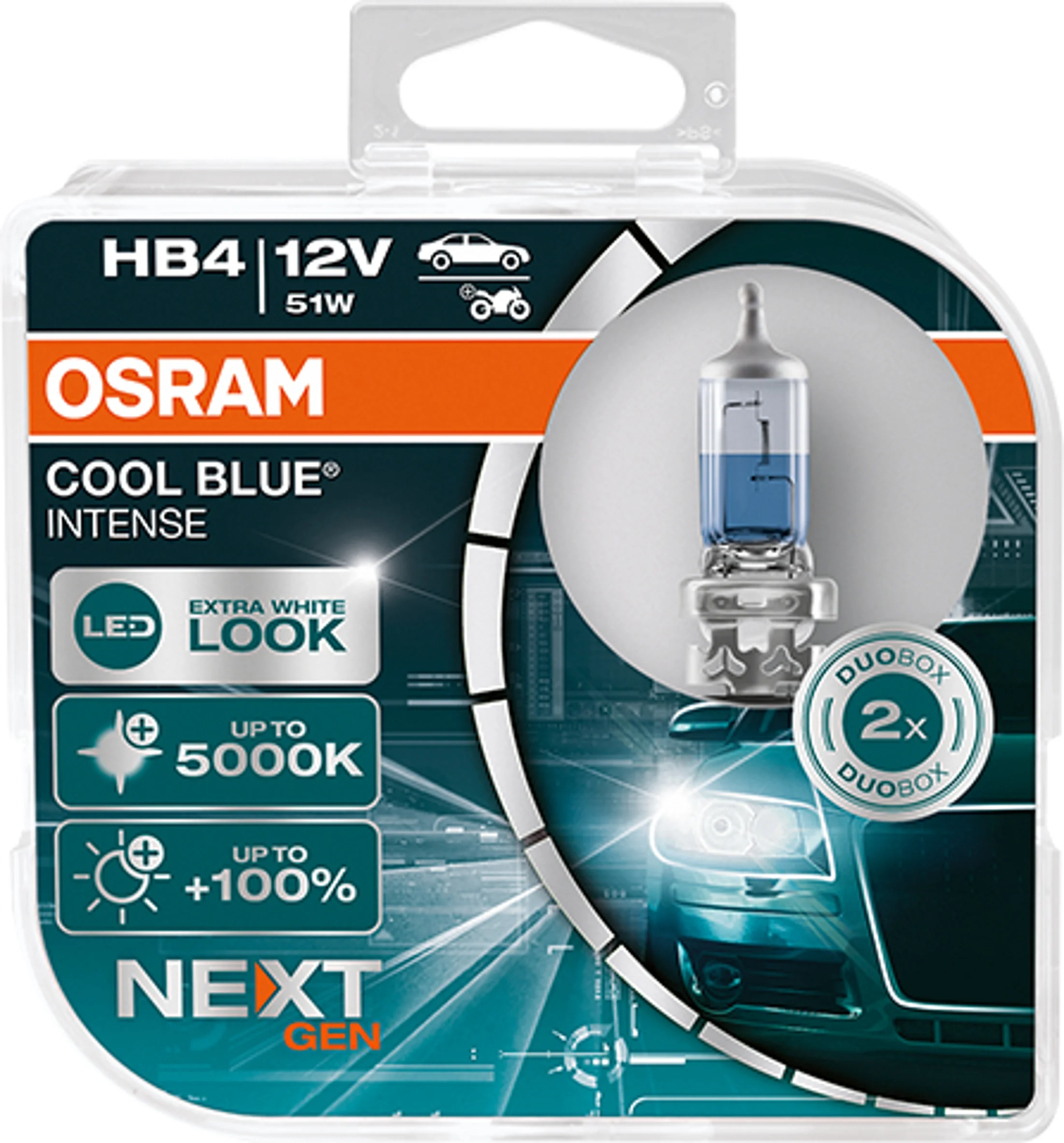 Φωτογραφία προϊόντος: OSRAM HB4 12V 51W P22d Cool Blue INTENSE NextGeneration 5000K + 100% Περισσότερο Φως (9006CBN-HCB) 2τμχ