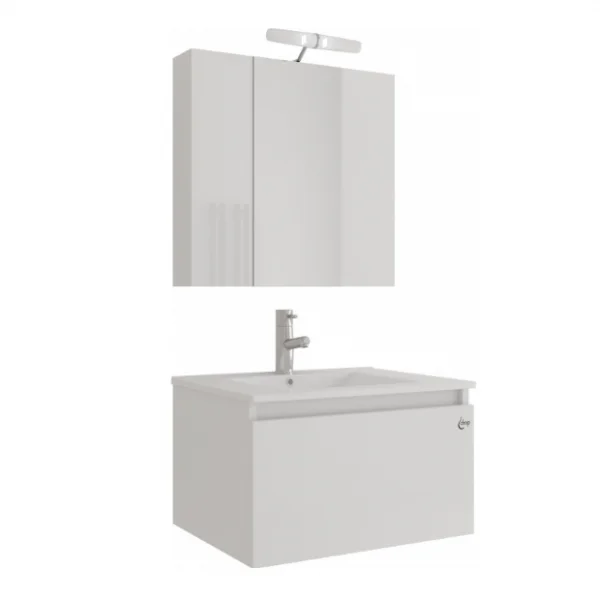 Φωτογραφία προϊόντος: Drop Liberty 60 White Gloss – Πάγκος με Νιπτήρα 60x45x35 & Κρυφοντουλαπο 5FLI060WH