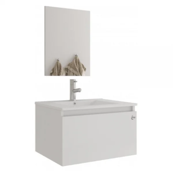 Φωτογραφία προϊόντος: Drop Liberty 60 Slim White Gloss – Πάγκος με Νιπτήρα 60x45x35 & Καθρέπτη 5FLIM60WH