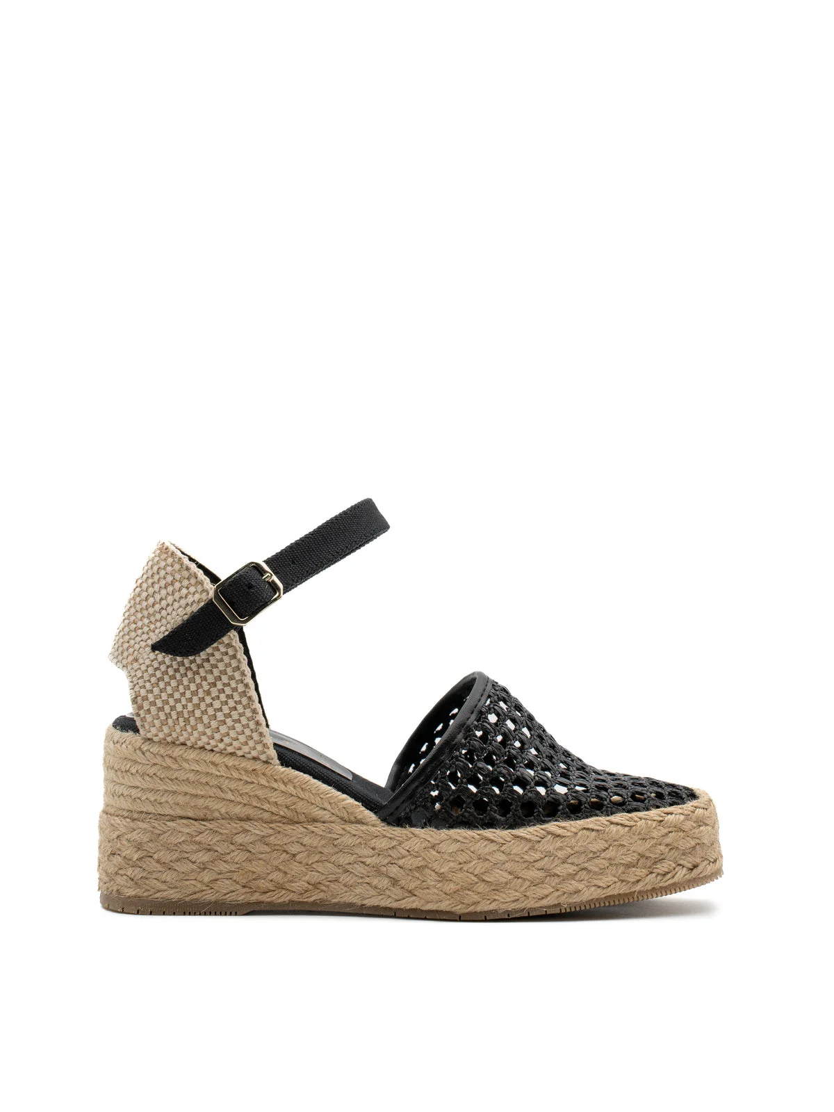 Φωτογραφία προϊόντος: Palomitas KAIA Raffia Macramé Black Sandal