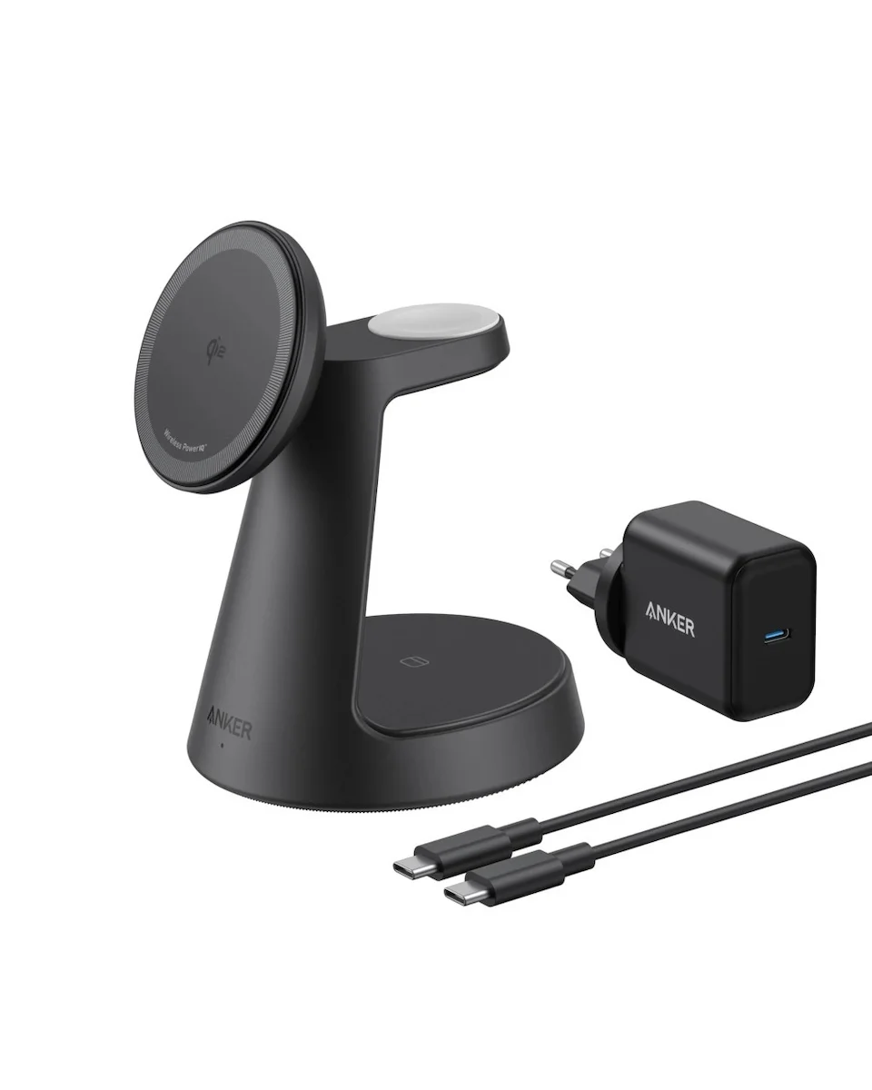 Φωτογραφία προϊόντος: Anker (MagGo) Ultra Compact 3-in-1 Qi2 Charging Stand Black (B25M4G11)