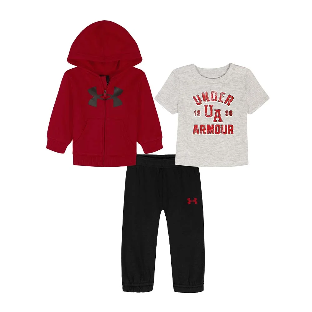 Φωτογραφία προϊόντος: Under Armour Boy's Rival 3PC Hoodie Set Γκρι - Κόκκινο UAFII44E-621 (Under Armour)