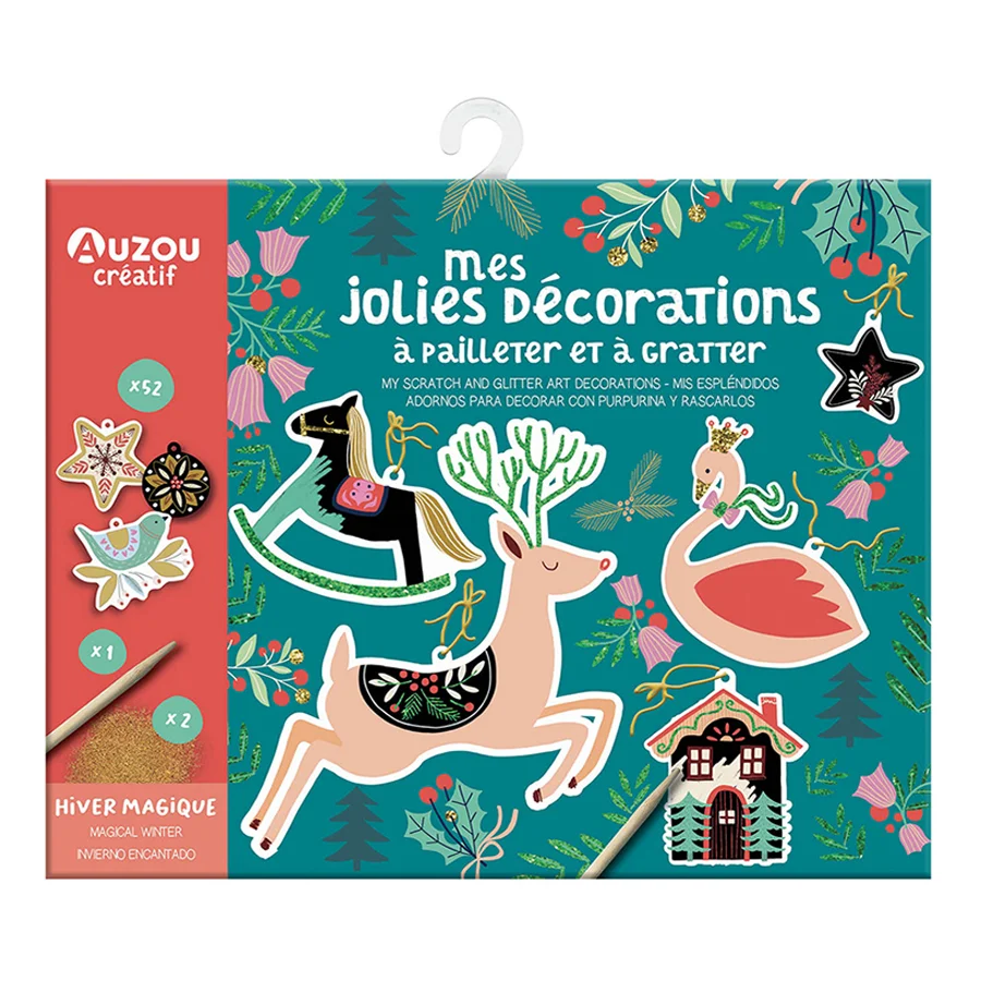 Φωτογραφία προϊόντος: Auzou My Activity Pouch - My Glitter and Scratch Decorations Σετ Δραστηριοτήτων Δημιουργίες με Γκλίτερ και Ξύσιμο