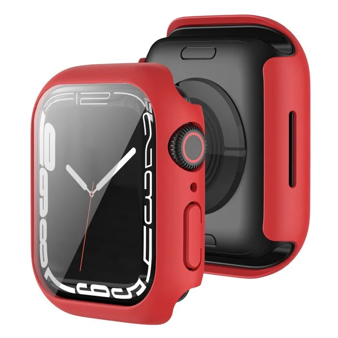 Φωτογραφία προϊόντος: 2-in-1 Hard Frame Red + Tempered Glass Apple Watch 45mm