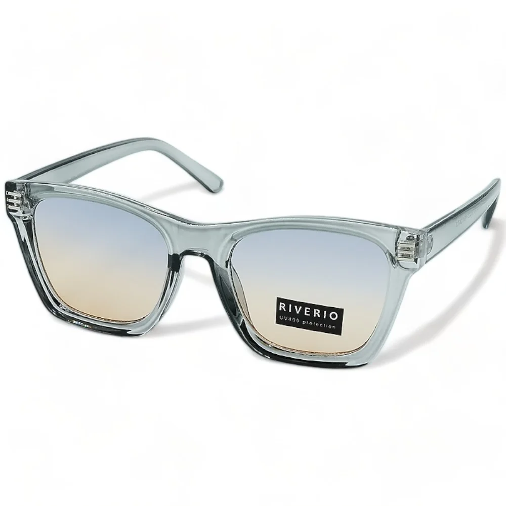 Φωτογραφία προϊόντος: Riverio Unisex Γυαλιά Ηλίου UV400 Τετράγωνα με Διάφανο Κοκκάλινο Σκελετό και Γαλάζιο ντεγκραντέ Φακό RV42184
