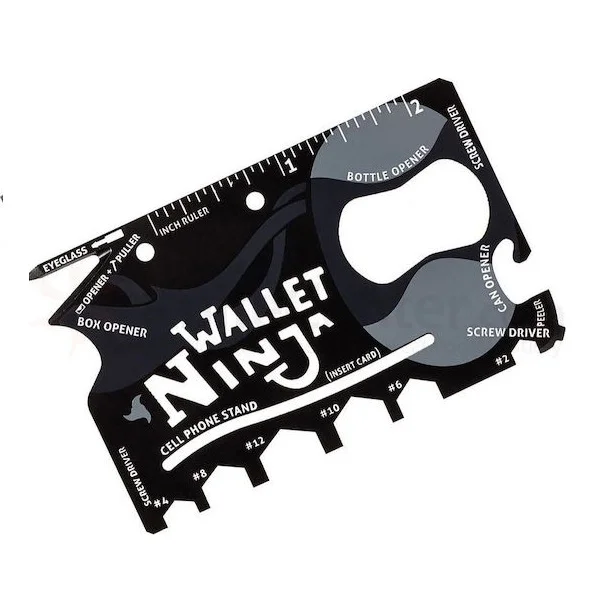 Φωτογραφία προϊόντος: OEM Wallet Ninja Πορτοφολιού 18 σε 1 Κάρτα Πολυεργαλείο Μαύρη Συνολικού Μήκους 8.5εκ. με Λάμα από Ατσάλι σε Θήκη 21682