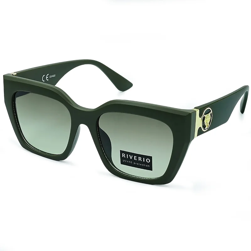 Φωτογραφία προϊόντος: Riverio Unisex Γυαλιά Ηλίου UV400 Τετράγωνα με Πράσινο Κοκκάλινο Σκελετό και Πράσινο ντεγκραντέ Φακό RV42125