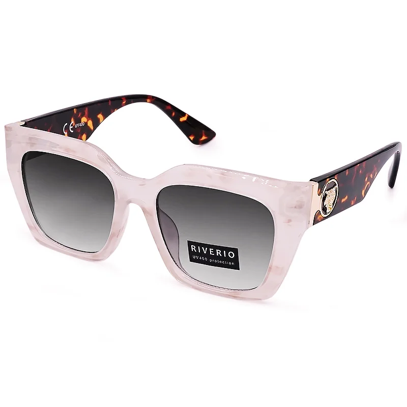 Φωτογραφία προϊόντος: Riverio Unisex Γυαλιά Ηλίου UV400 Τετράγωνα με Καφέ Ταρταρούγα Κοκκάλινο Σκελετό και Μαύρο ντεγκραντέ Φακό RV42122