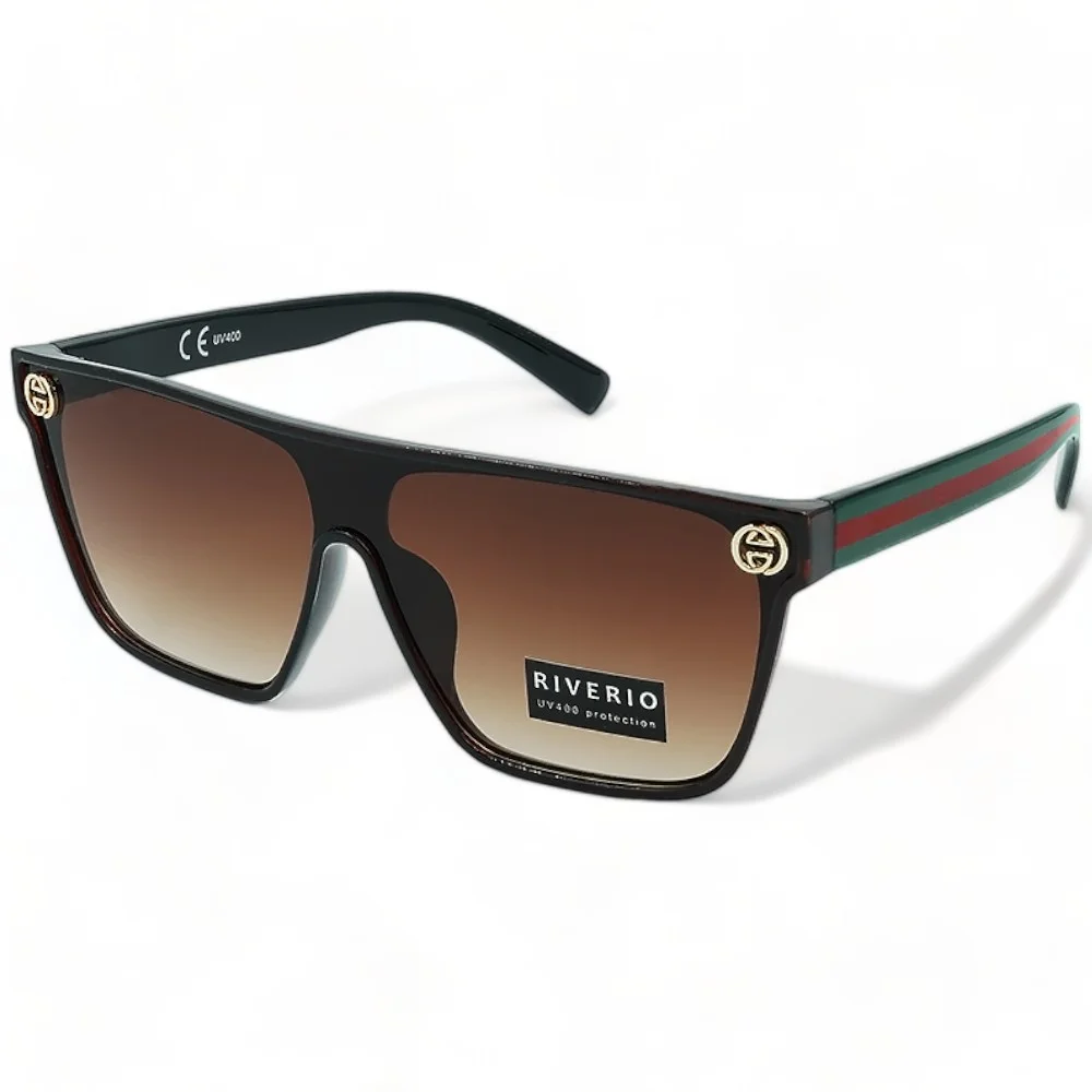 Φωτογραφία προϊόντος: Riverio Unisex Γυαλιά Ηλίου UV400 Τετράγωνα με Καφέ Κοκκάλινο Σκελετό και Καφέ ντεγκραντέ Φακό RV42332