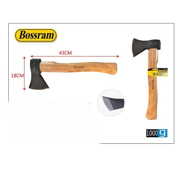 Φωτογραφία προϊόντος: OEM Τσεκούρι 1000g 18x43cm με ξύλινη λαβή Bossram 626445 - Bossram