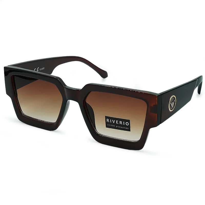 Φωτογραφία προϊόντος: Riverio Unisex Γυαλιά Ηλίου UV400 Τετράγωνα με Καφέ Κοκκάλινο Σκελετό και Καφέ ντεγκραντέ Φακό RV42113