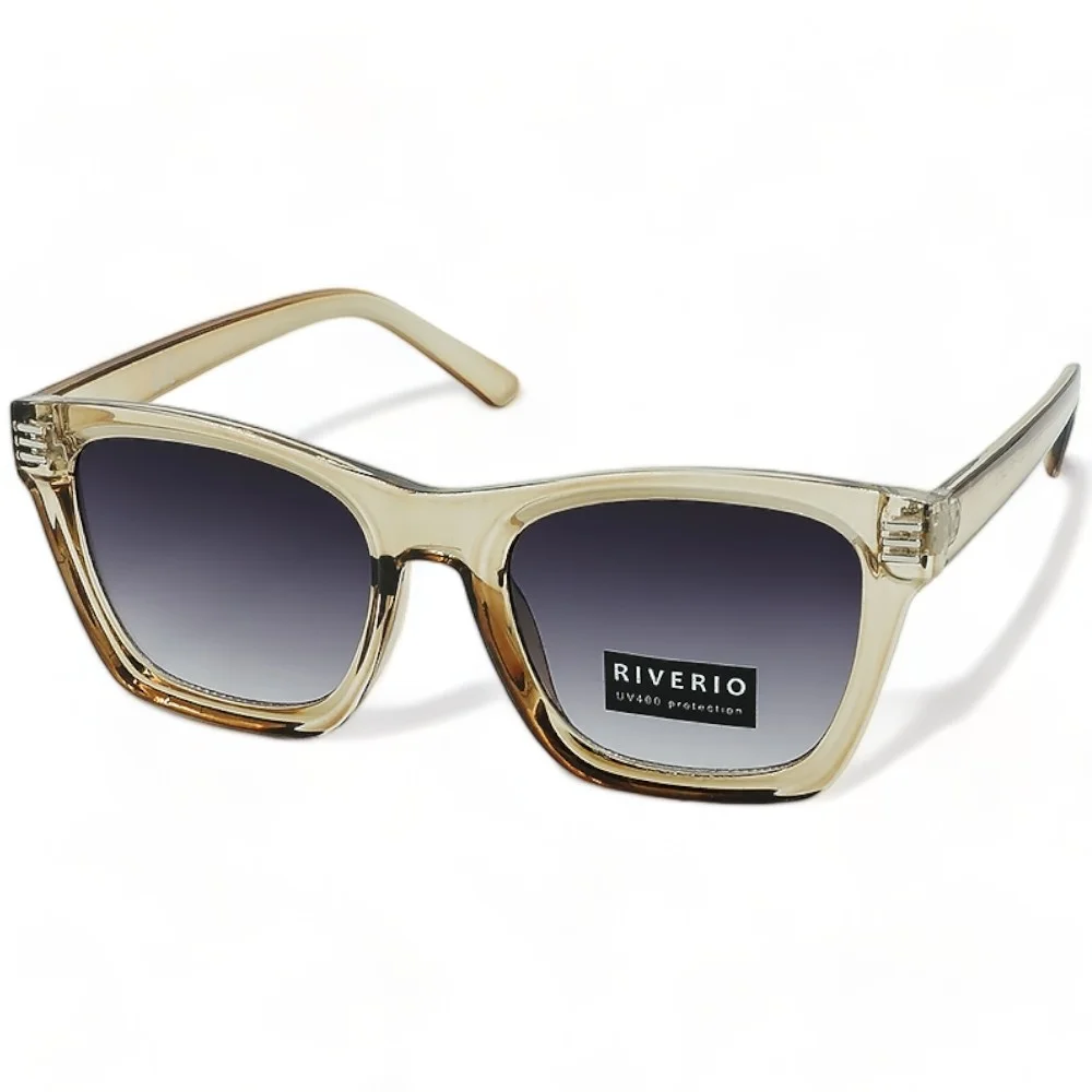 Φωτογραφία προϊόντος: Riverio Unisex Γυαλιά Ηλίου UV400 Τετράγωνα με Διάφανο μελί Κοκκάλινο Σκελετό και Γκρι Ντεγκραντέ Φακό RV42181