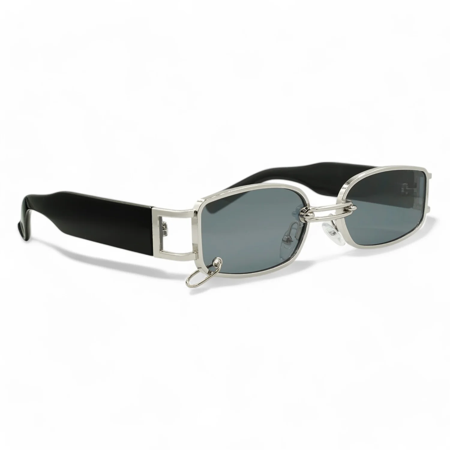 Φωτογραφία προϊόντος: Riverio Unisex Γυαλιά Ηλίου UV400 Μακρόστενο με Ασημί Σκελετό και Μαύρο Φακό RVF89704