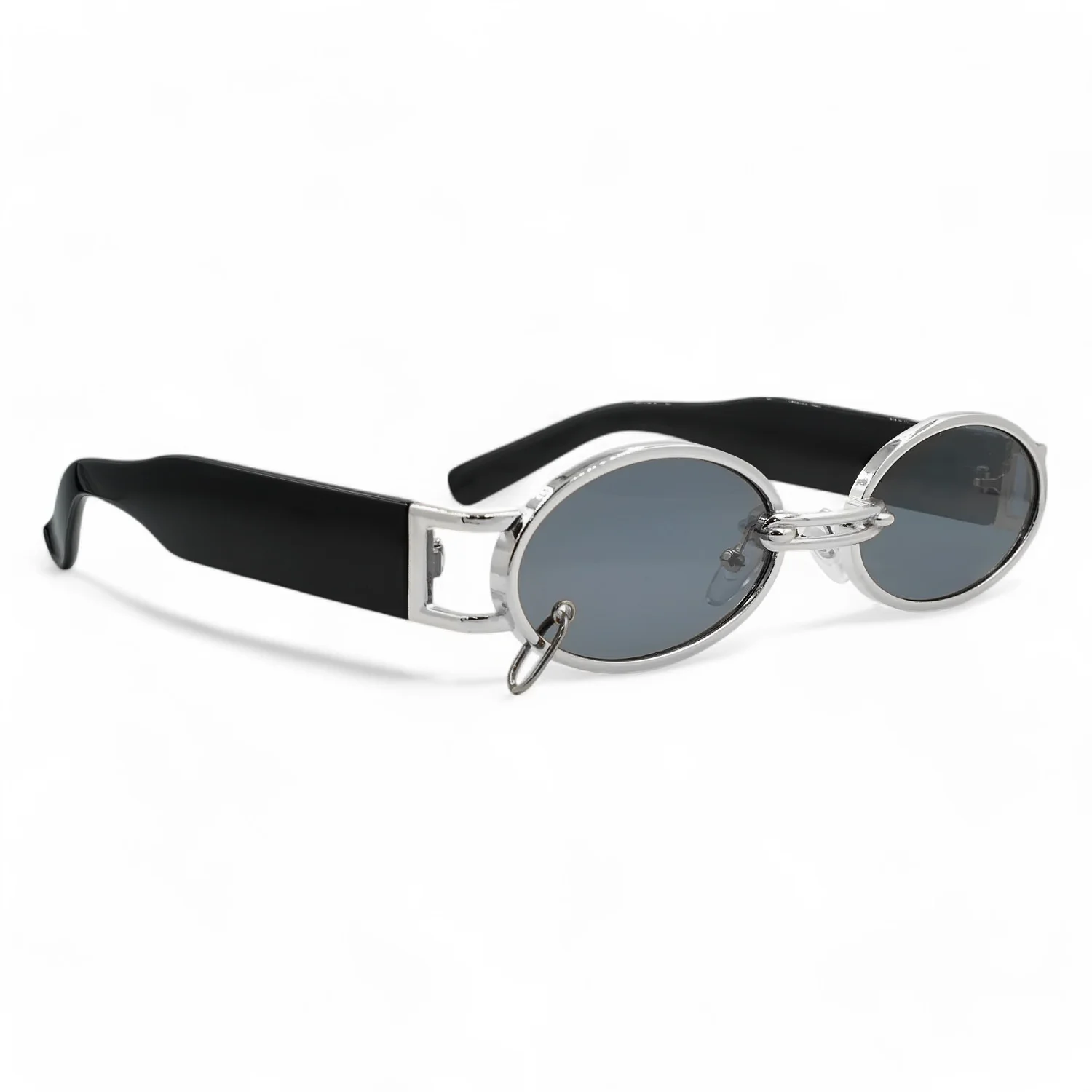 Φωτογραφία προϊόντος: Riverio Unisex Γυαλιά Ηλίου UV400 Μακρόστενο με Ασημί Σκελετό και Μαύρο Φακό RVF89601