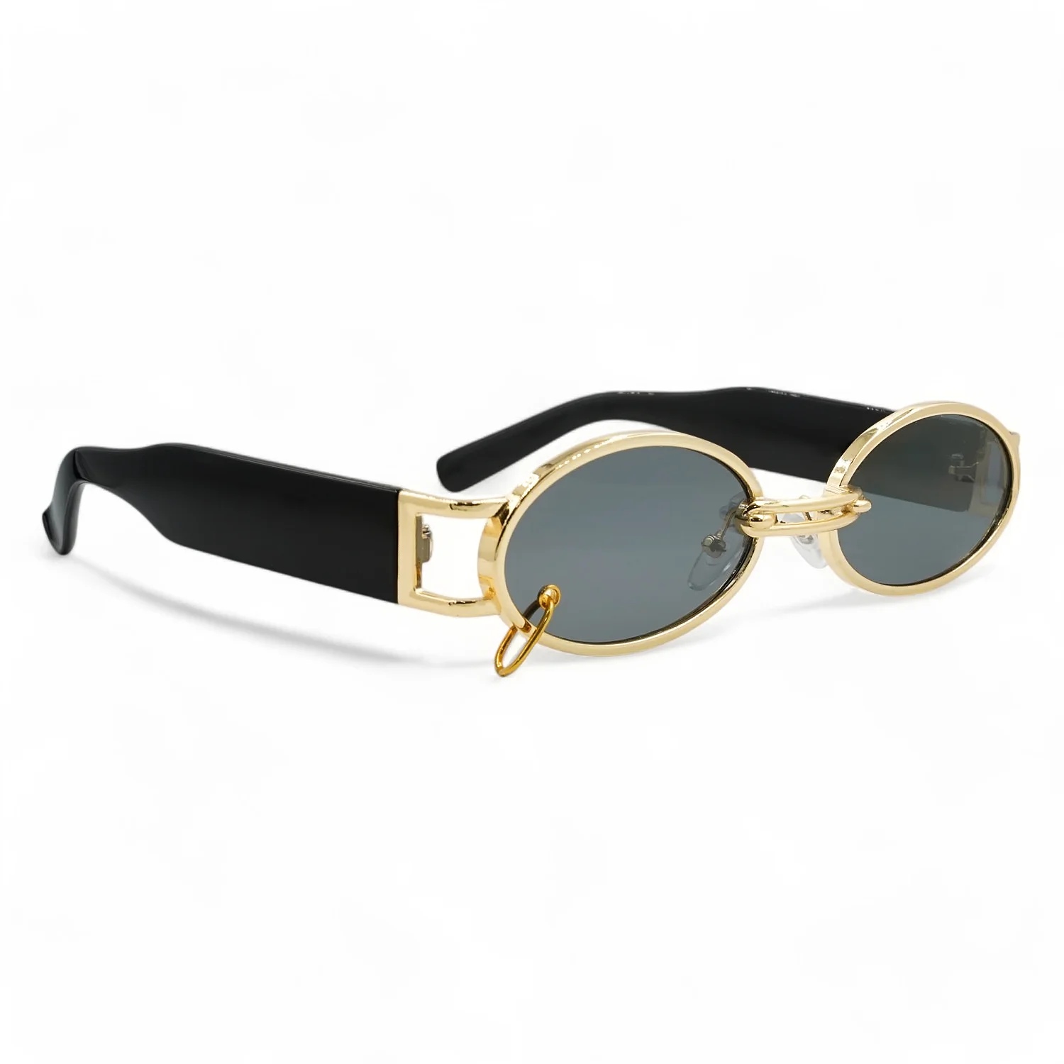 Φωτογραφία προϊόντος: Riverio Unisex Γυαλιά Ηλίου UV400 Μακρόστενο με Χρυσό Σκελετό και Μαύρο Φακό RVF89604