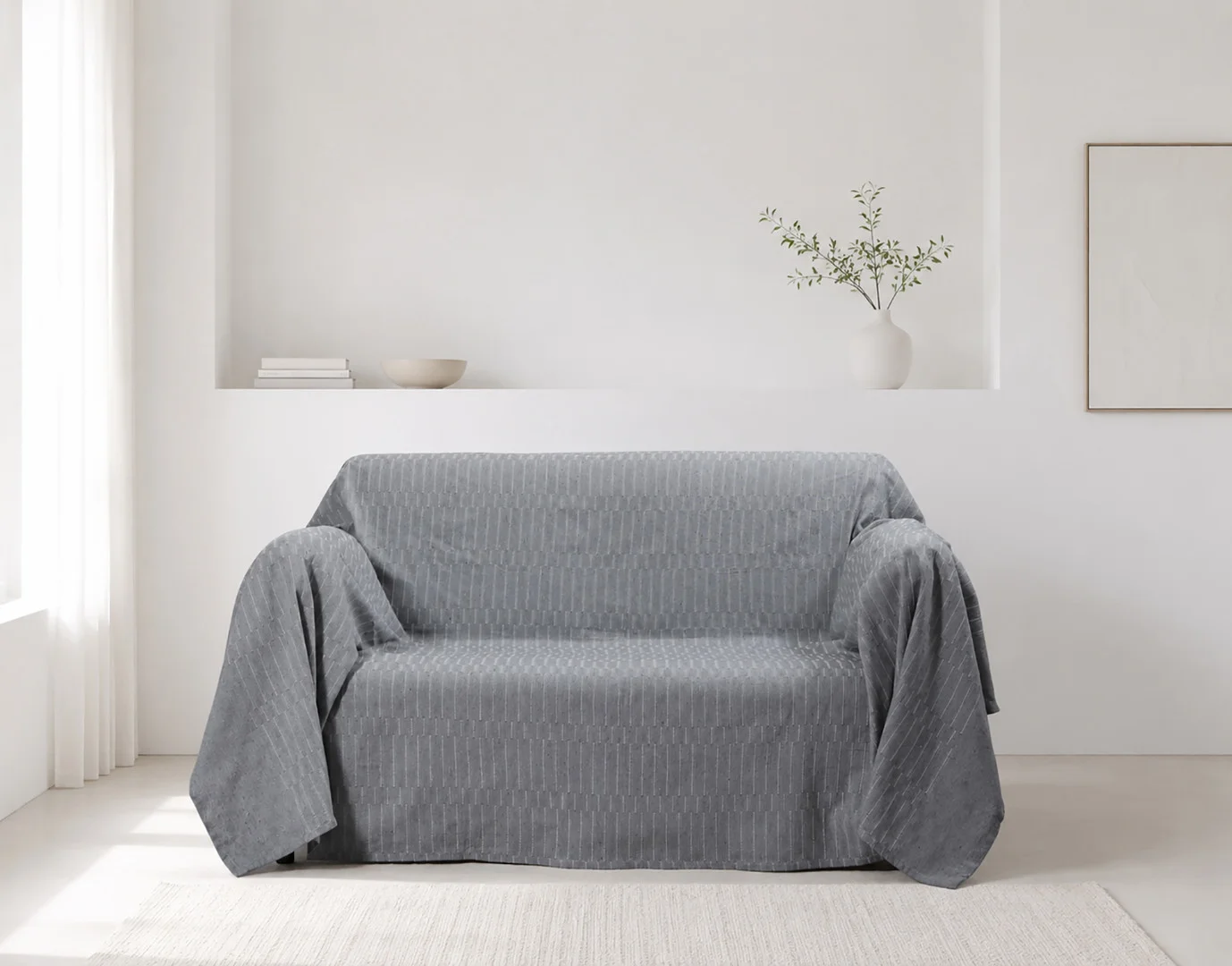 Φωτογραφία προϊόντος: SilkFashion ΡΙΧΤΑΡΙΑ 25632 (180cm x 250cm) silver - -