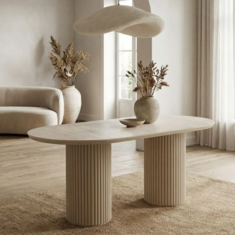 Φωτογραφία προϊόντος: Τραπέζι Hazar Megapap Mdf χρώμα travertine - sandstone 180x90x77εκ.
