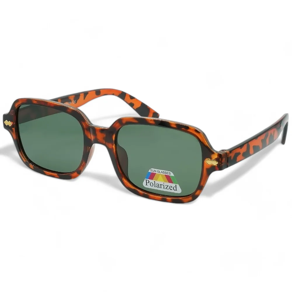 Φωτογραφία προϊόντος: OPTOSQUAD Unisex Γυαλιά Ηλίου Polarized Τετράγωνο με Καφέ Ταρταρούγα Σκελετό και Πράσινο Φακό F6099194