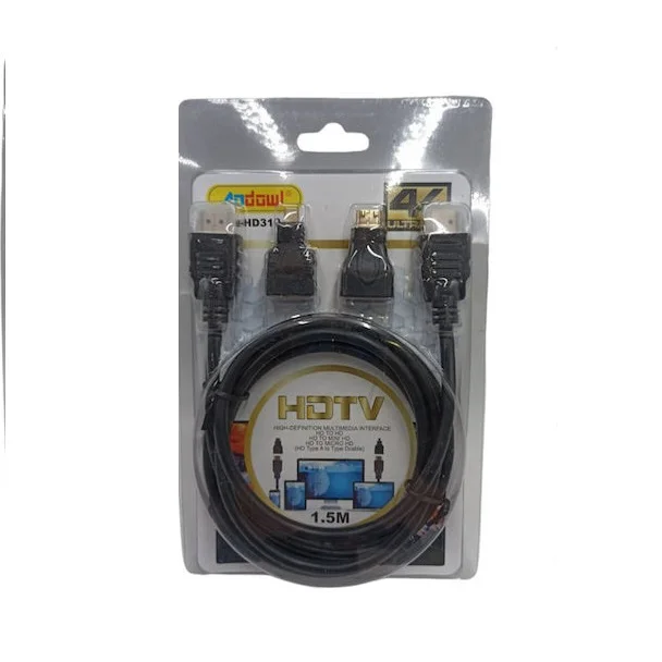 Φωτογραφία προϊόντος: OEM Andowl HD310 Cable HDMI male - HDMI male 1.5m Μαύρο