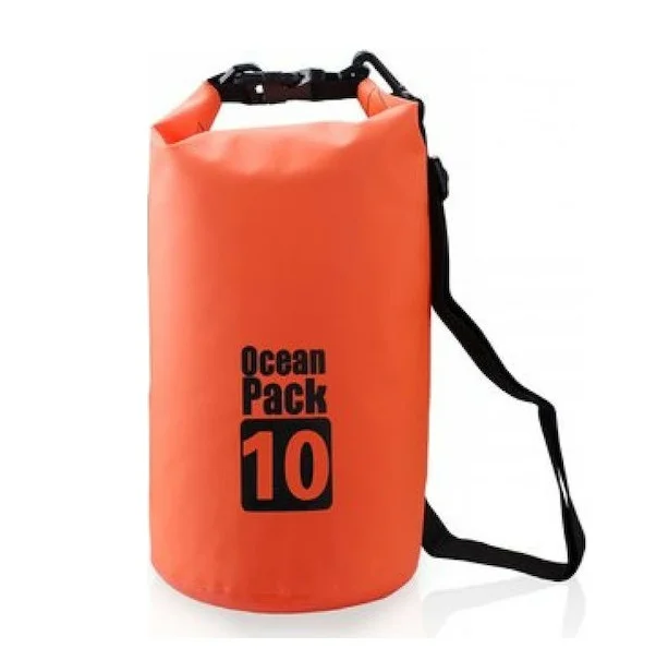 Φωτογραφία προϊόντος: OEM Ocean Pack Στεγανός Σάκος Ώμου με Χωρητικότητα 10 Λίτρων Πορτοκαλί SDS-139-ORANGE
