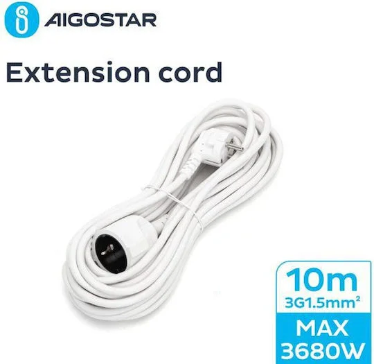Φωτογραφία προϊόντος: OEM Μπαλαντέζα 3x1.5mm Προέκταση Καλωδίου με Μήκος 10m Aigostar Λευκό-110350