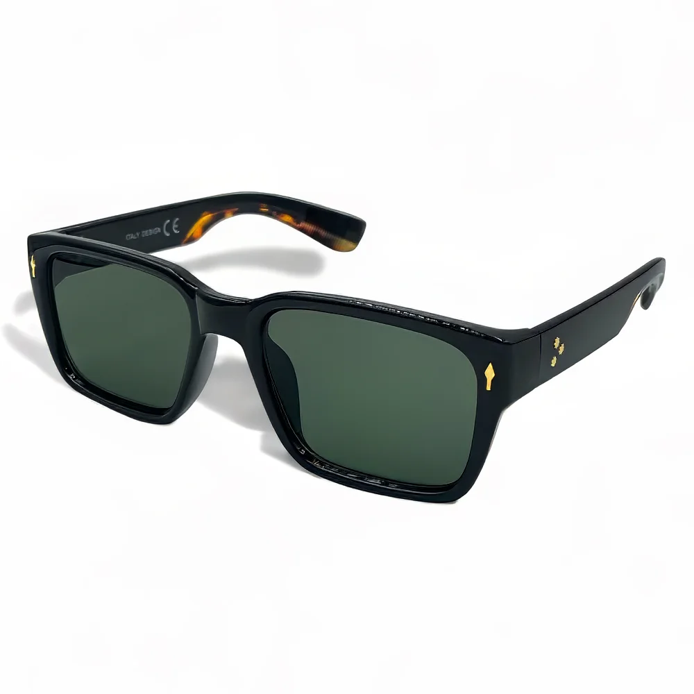 Φωτογραφία προϊόντος: OPTOSQUAD Unisex Γυαλιά Ηλίου UV400 Τετράγωνο με Μαύρο Σκελετό και Πράσινο Φακό 65075