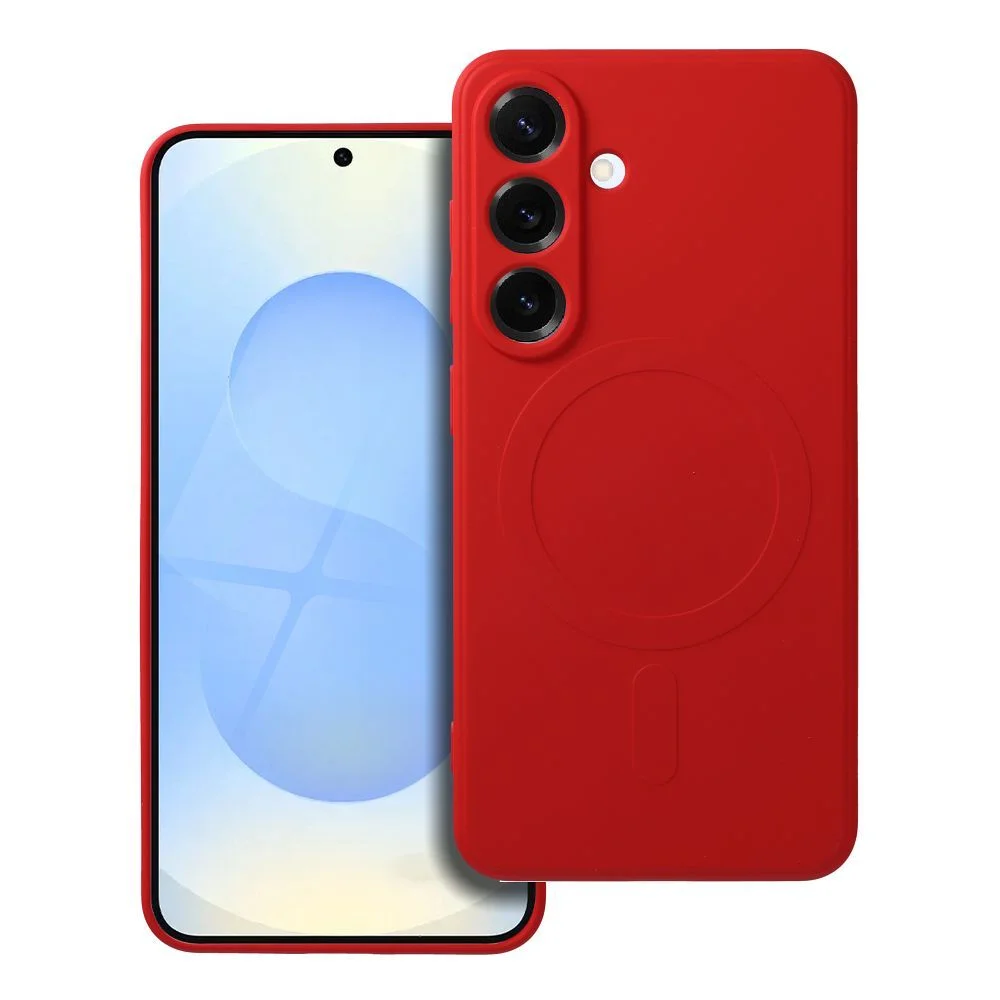 Φωτογραφία προϊόντος: . SILICONE MAG COVER case compatible with MagSafe for SAMSUNG S25 Edge red