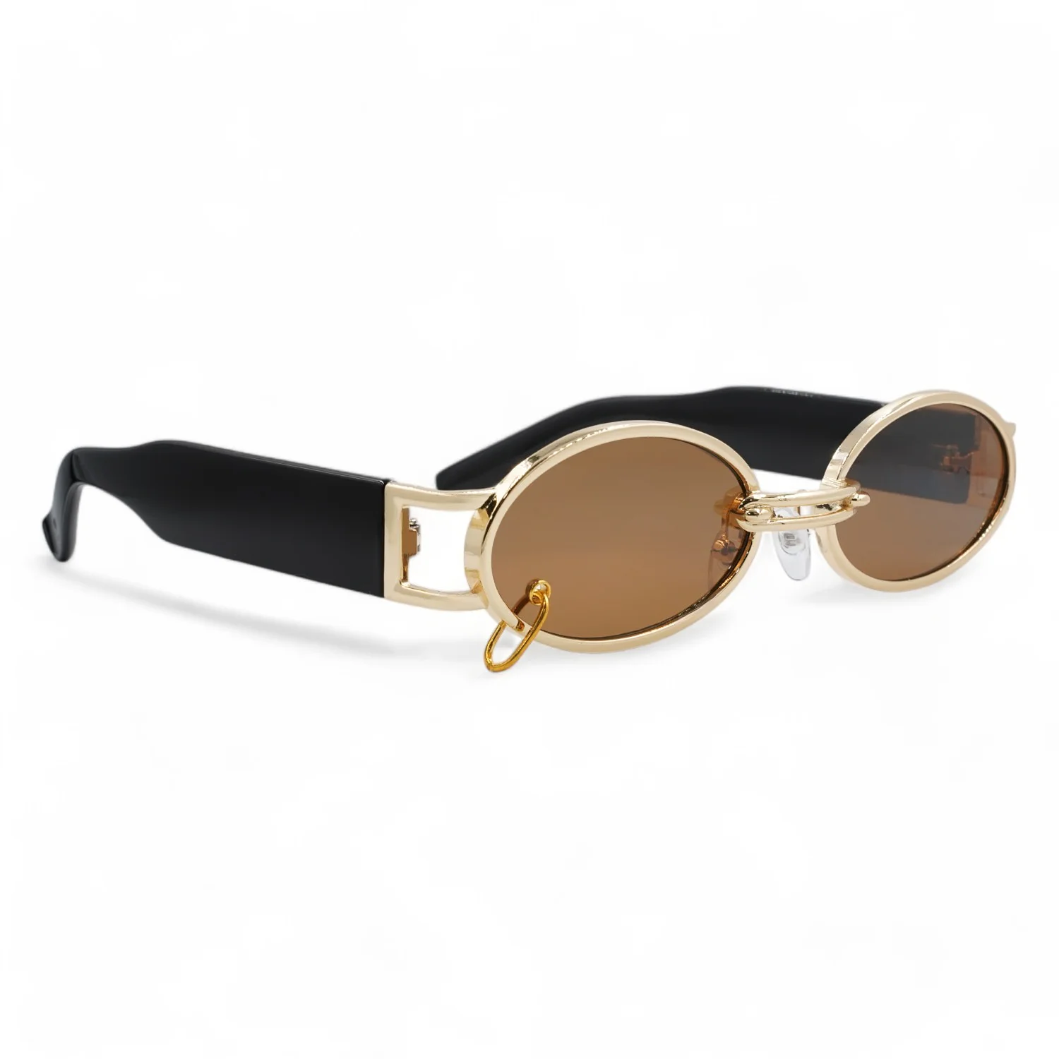 Φωτογραφία προϊόντος: Riverio Unisex Γυαλιά Ηλίου UV400 Μακρόστενο με Χρυσό Σκελετό και Καφέ Φακό RVF89605
