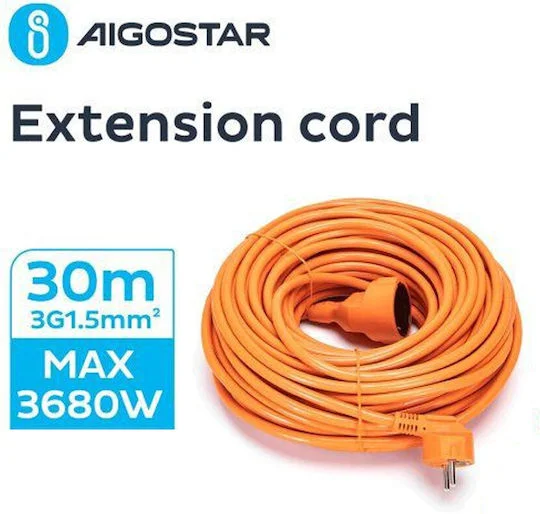 Φωτογραφία προϊόντος: OEM Μπαλαντέζα 3x1.5mm Προέκταση Καλωδίου με Μήκος 30m Aigostar Πορτοκαλί-110329