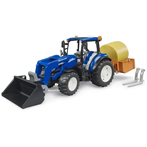 Φωτογραφία προϊόντος: Bruder Τρακτέρ New Holland T5.120 με Φορτωτή, Πλατφόρμα & Αχυρόμπαλα