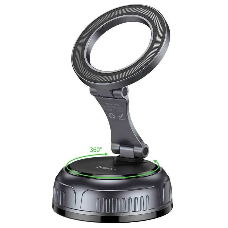 Φωτογραφία προϊόντος: . Car holder magnetic Hoco with adjustable suction cum H92 black metal gray