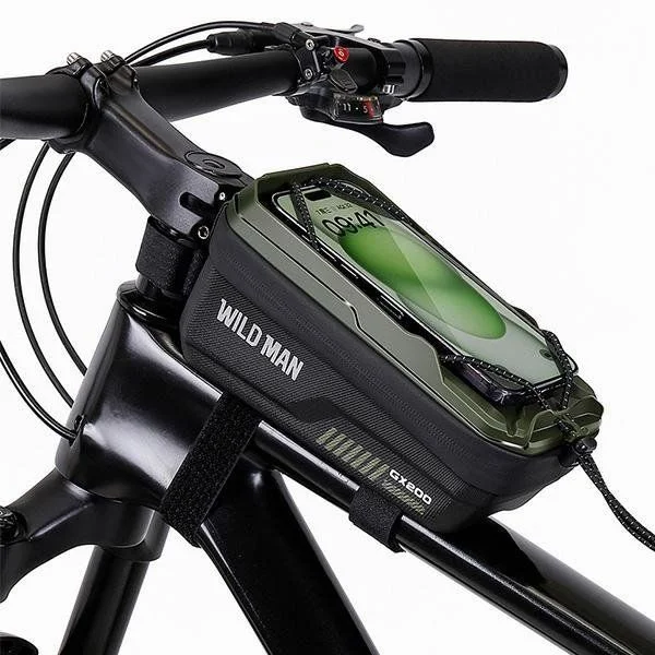Φωτογραφία προϊόντος: . WILDMAN traveling bag for bike frame with zipper 1L (4 "- 7") GX200 green