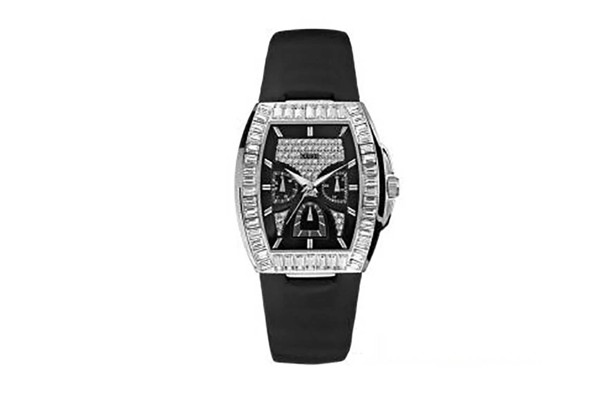 Φωτογραφία προϊόντος: Guess Ladies' Iceberg Stoneset Black Dial and Leather Strap Watch