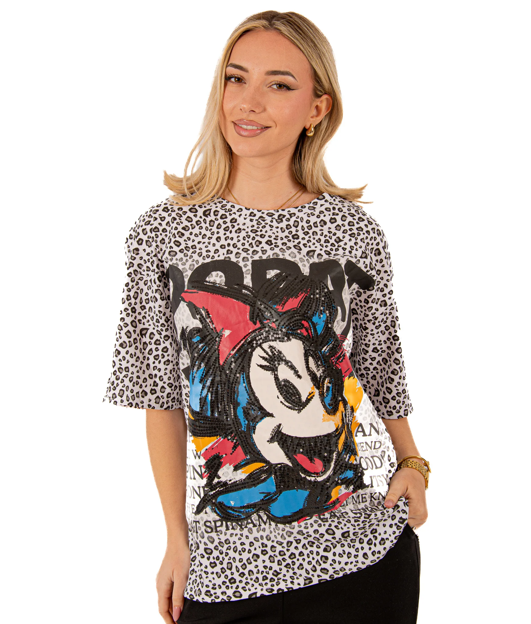 Φωτογραφία προϊόντος: Ellen T-shirt Leopard Minnie Λευκό Animal Print