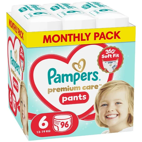 Φωτογραφία προϊόντος: Pampers Πάνες Βρακάκι Premium Care Monthly Pack No. 6 για 13-19kg 96τμχ