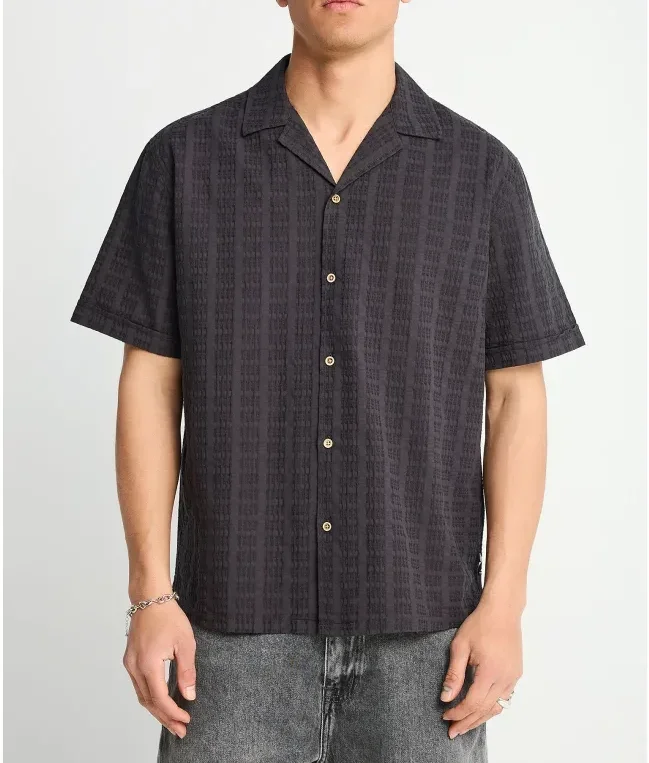 Φωτογραφία προϊόντος: FUNKY BUDDHA Ανδρικό oversized fit κοντομάνικο πουκάμισο, ,