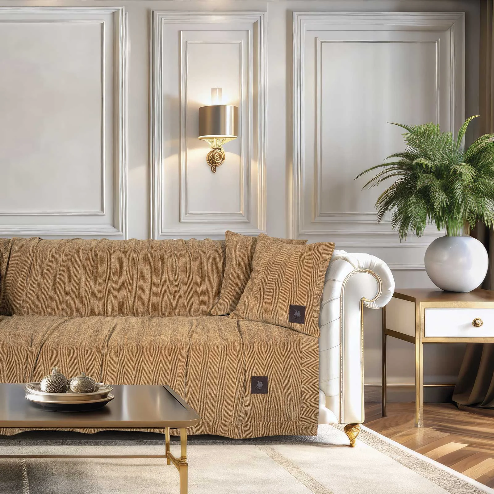 Φωτογραφία προϊόντος: Ριχτάρι Διθέσιο 180x250 Essential Greenwich Polo Club 3949 Ochre 90% Σενίλ-10% Πολυέστερ