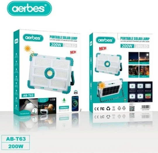 Φωτογραφία προϊόντος: Aerbes Επιτραπέζιο Ηλιακό Φωτιστικό 200W IP66 19x7x27εκ. 81013LFG00CL