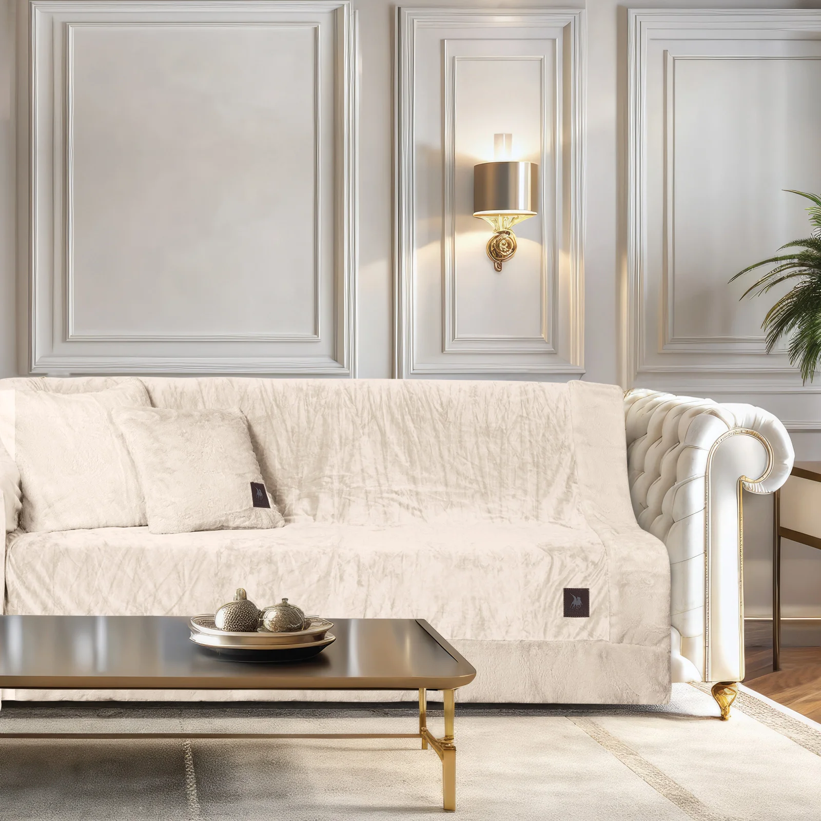 Φωτογραφία προϊόντος: Ριχτάρι Διθέσιο 180x250 Velvet Premium Greenwich Polo Club 3968 Ivory 100% Πολυέστερ