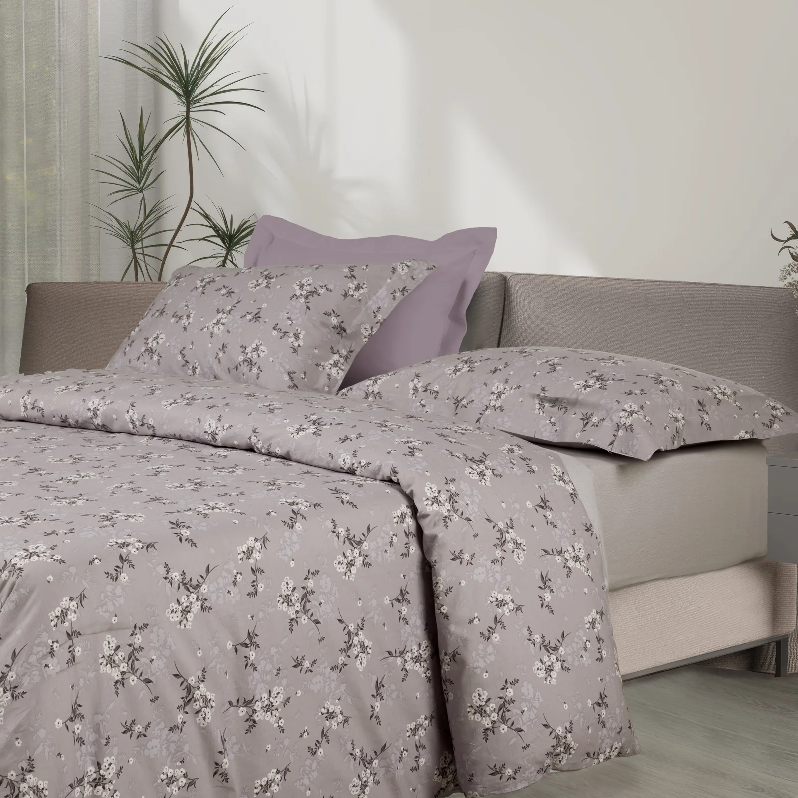 Φωτογραφία προϊόντος: Σετ Σεντόνια 250x280 King Size Happy Das Home 9684 Taupe-Grey 100% βαμβακερόΧωρίς Λάστιχο