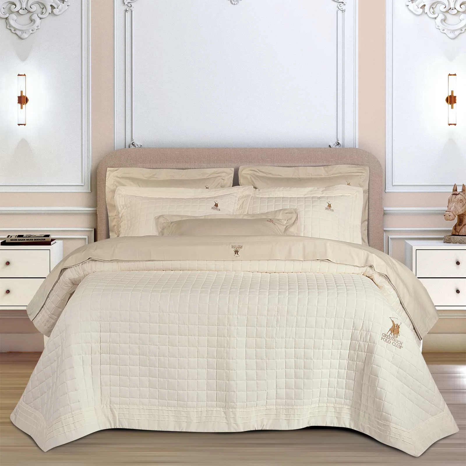 Φωτογραφία προϊόντος: Κουβερλί 240x250 King Size Classic Greenwich Polo Club 2355 Ecru 100% Microfiber