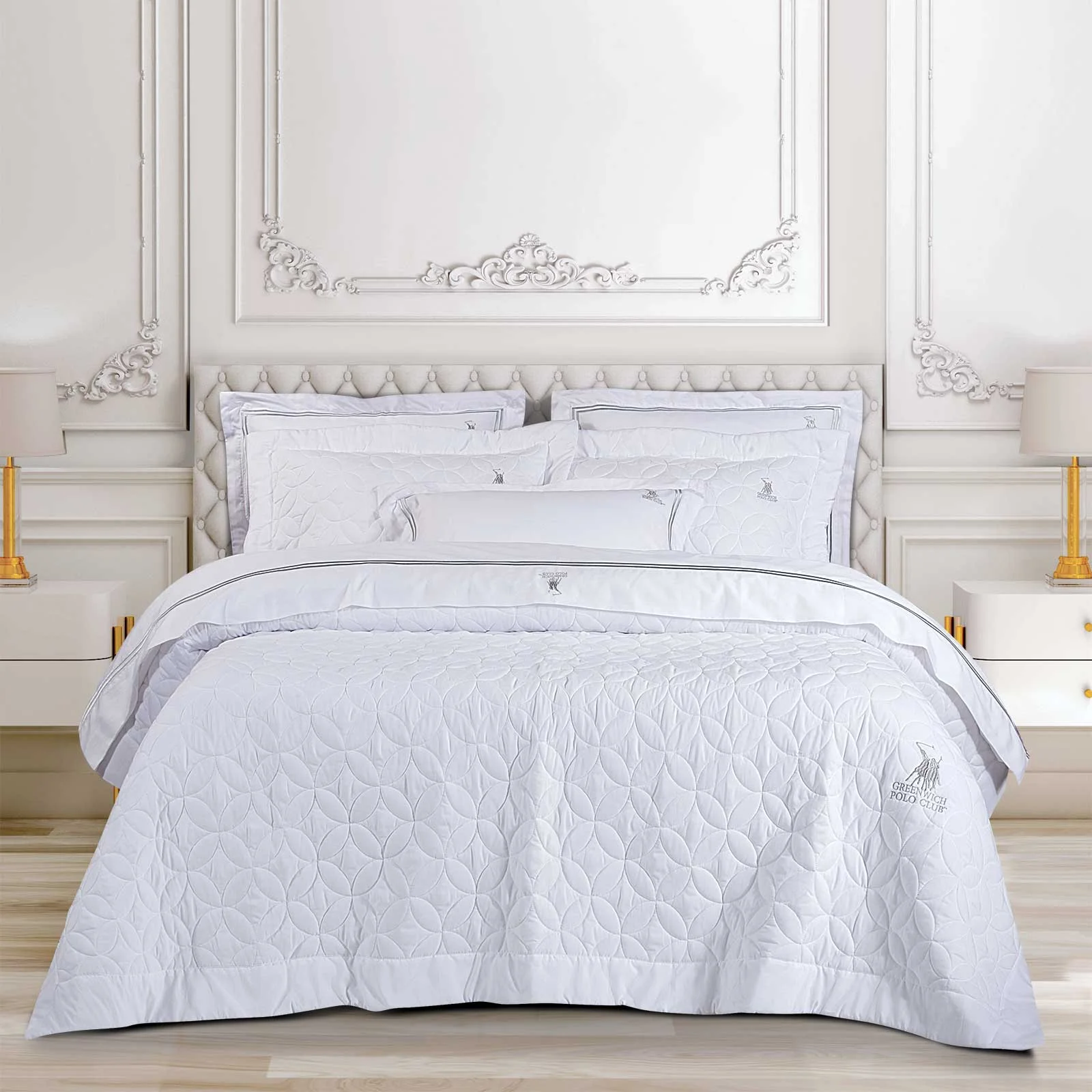 Φωτογραφία προϊόντος: Κουβερλί 240x250 King Size Classic Greenwich Polo Club 2357 White 100% Microfiber