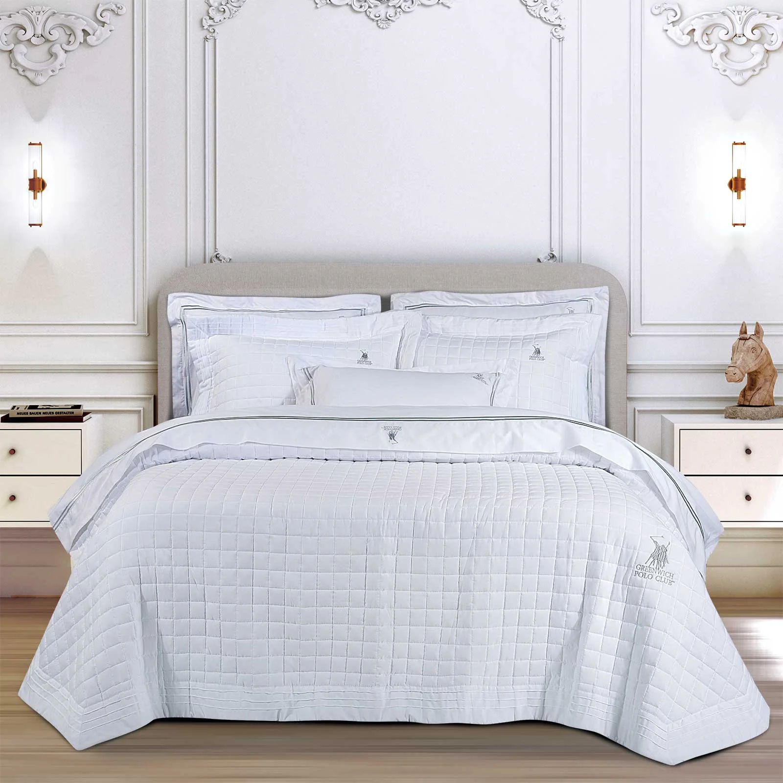 Φωτογραφία προϊόντος: Κουβερλί 240x250 King Size Classic Greenwich Polo Club 2354 White 100% Microfiber