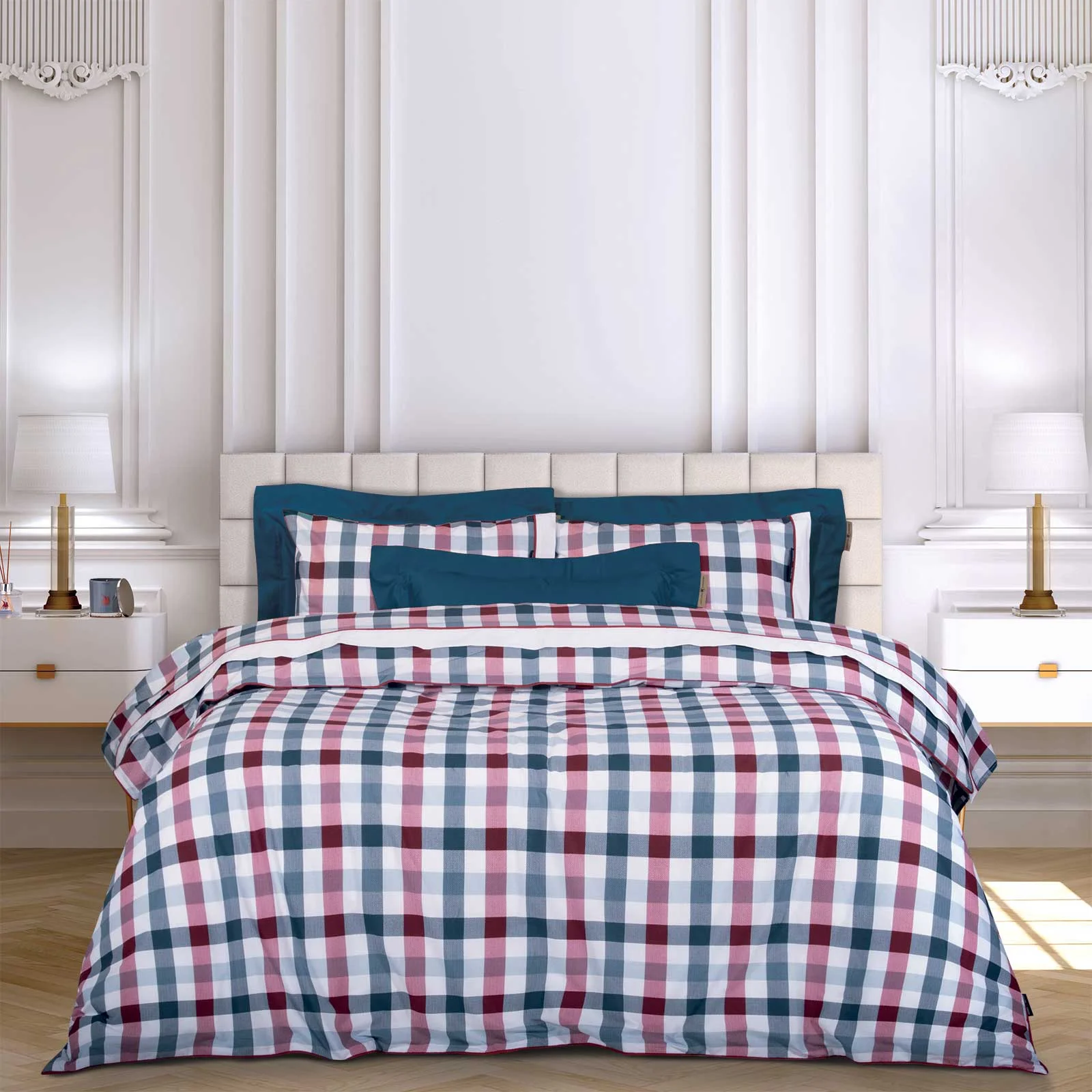 Φωτογραφία προϊόντος: Σετ Σεντόνια 260x280 King Size Essential Greenwich Polo Club 2266 Red-Blue 100% βαμβακερόΧωρίς Λάστιχο