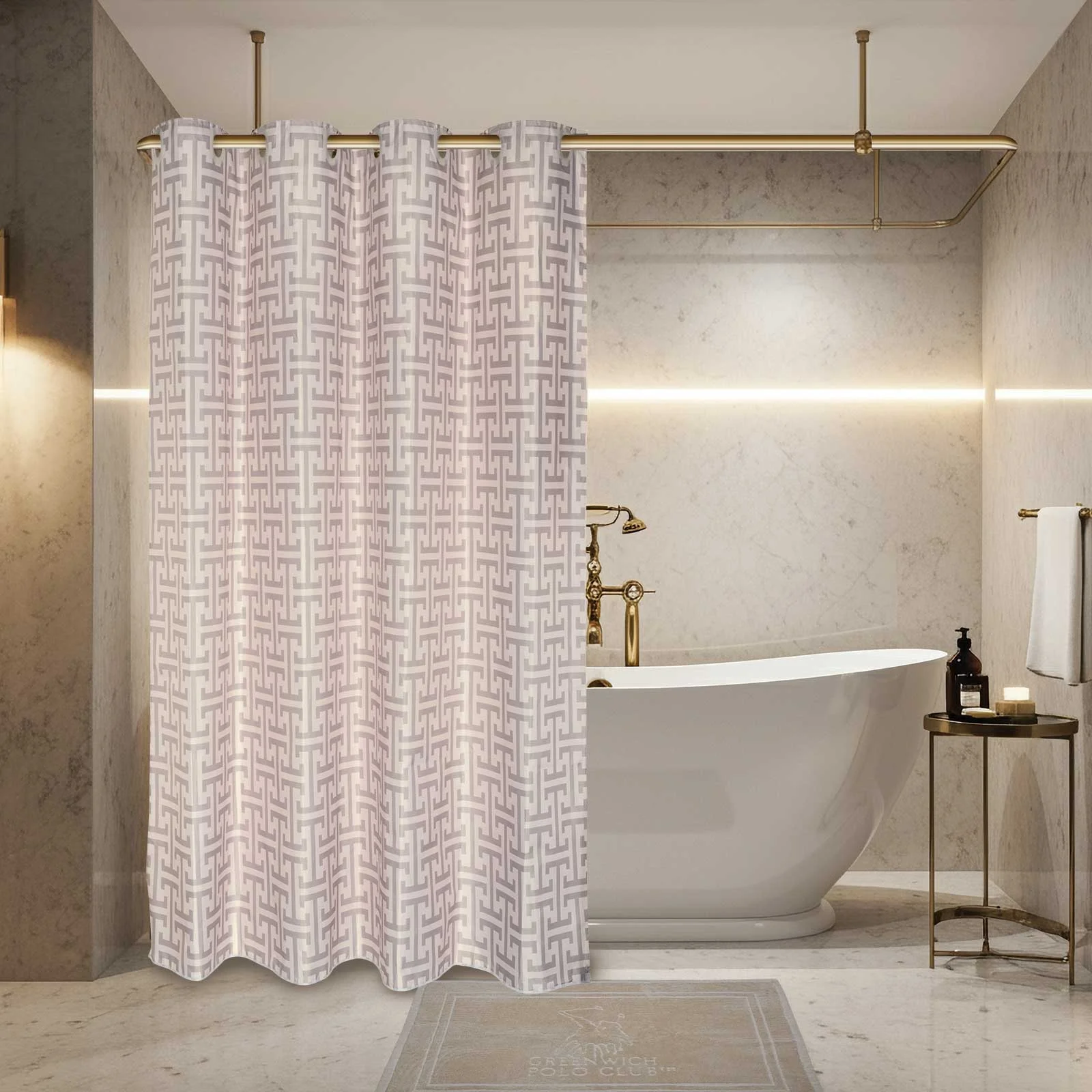 Φωτογραφία προϊόντος: Κουρτίνα Μπάνιου 240x180 Essential Greenwich Polo Club 3122 Taupe 100% Πολυέστερ