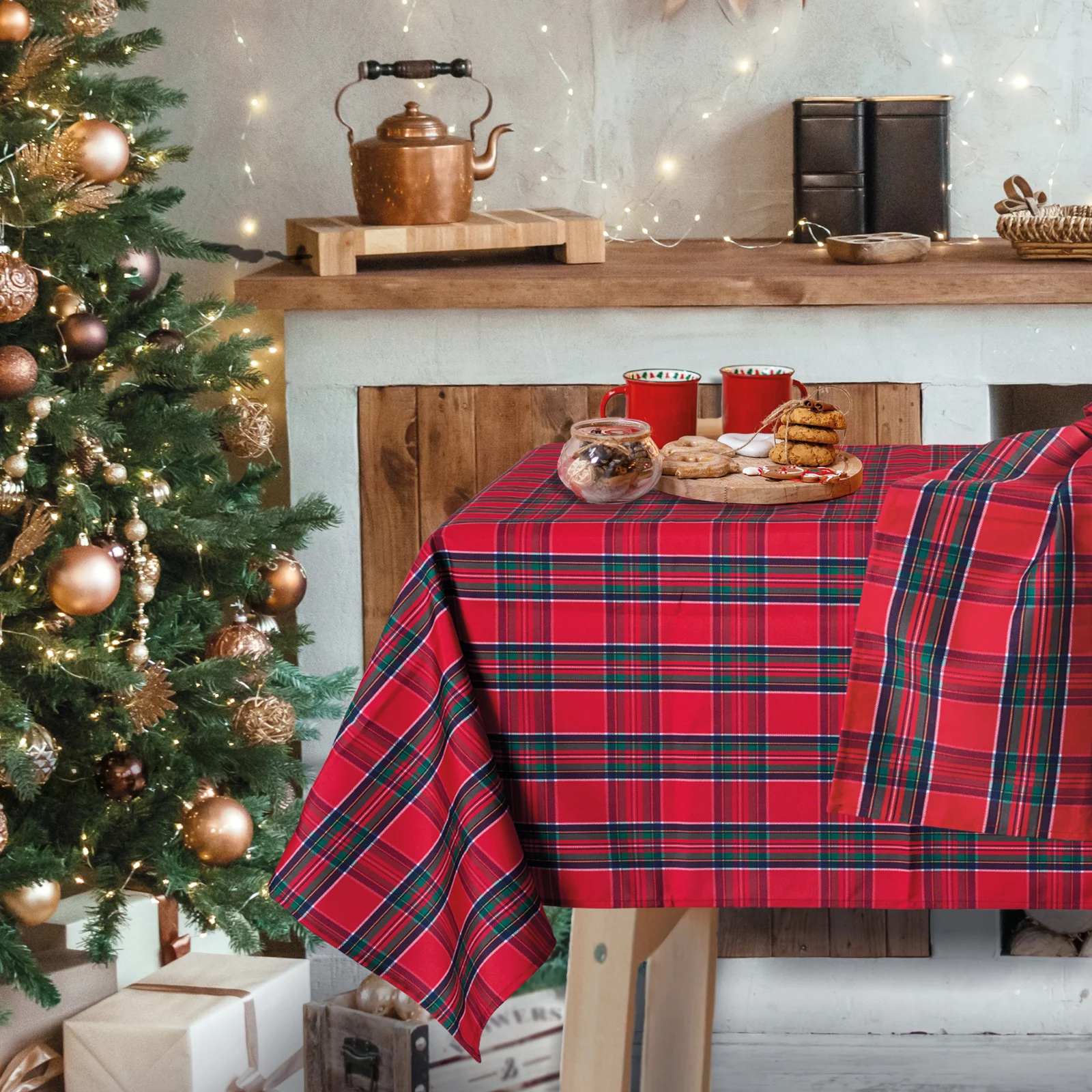 Φωτογραφία προϊόντος: Τραπεζομάντηλο 140x220 Christmas Das Home 0769 Red-Green 100% Πολυέστερ