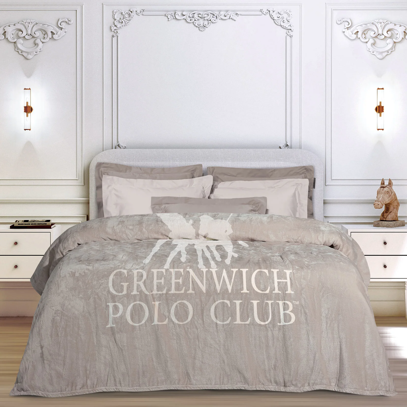 Φωτογραφία προϊόντος: Κουβέρτα 160x240 Μονή 300gsm Fleece Essential Greenwich Polo Club 3490 Taupe 100% Πολυέστερ