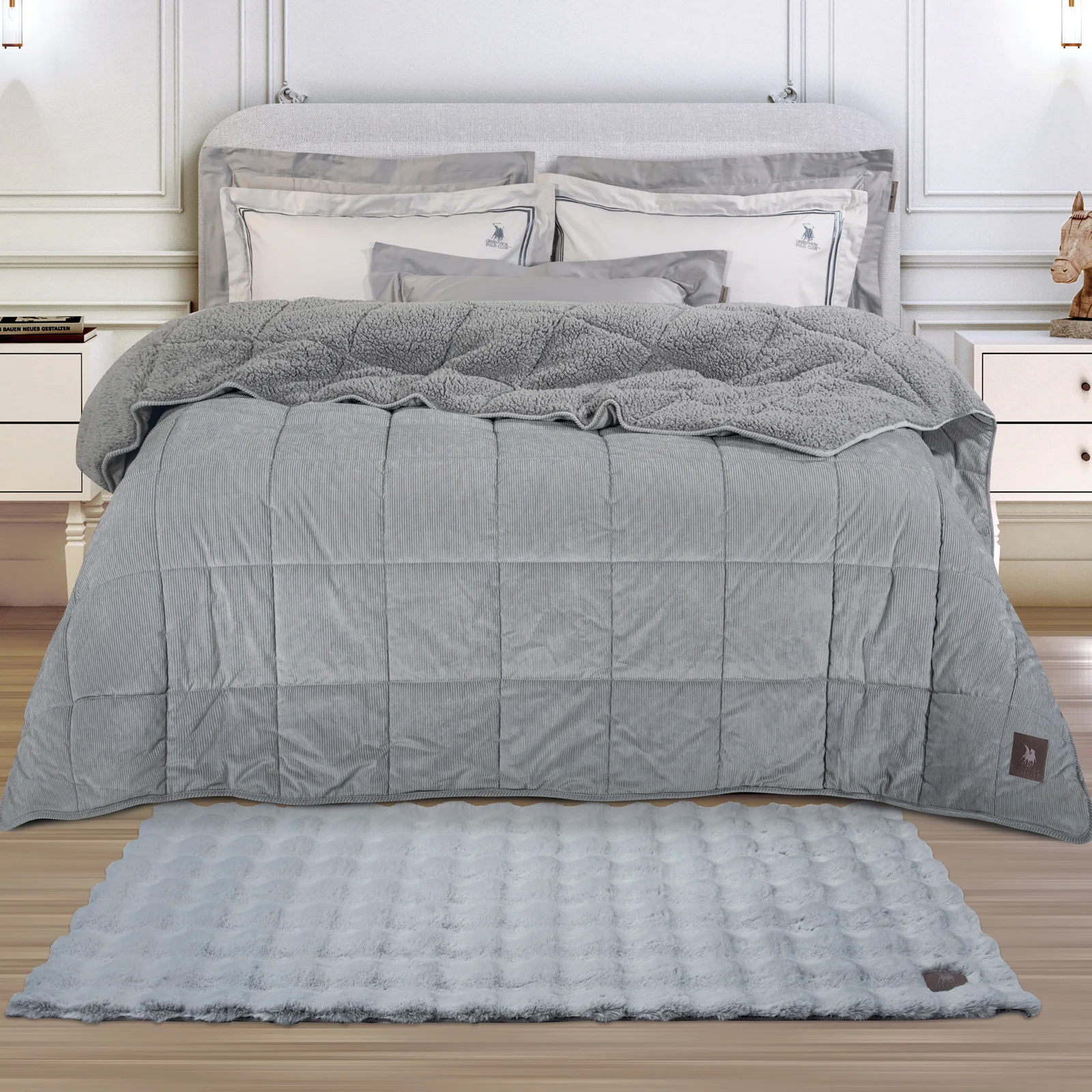 Φωτογραφία προϊόντος: Χαλί Διάδρομος 75x200 Faux Fur Essential Greenwich Polo Club 3112 Grey 100% Πολυέστερ